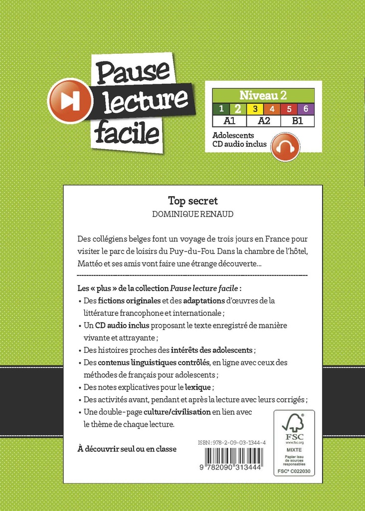 Top secret - Niveau 2 (A1) - Pause lecture facile 