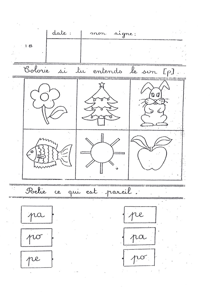 Exercices de lecture et d'écriture