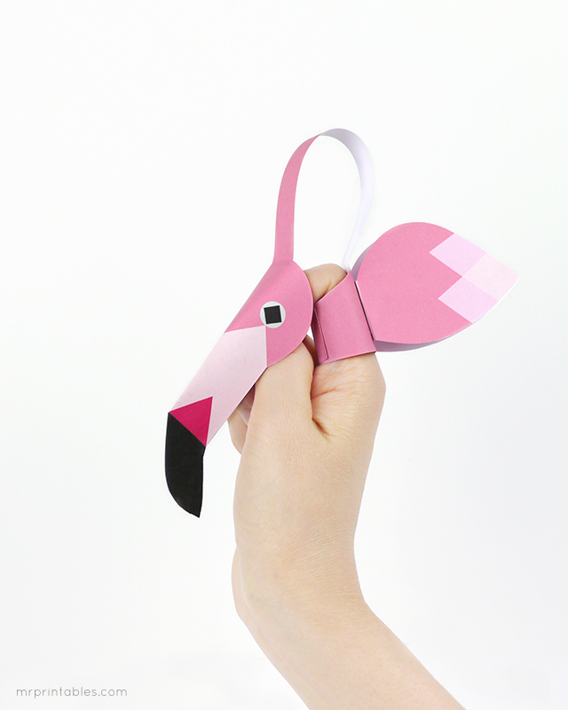 Bird finger puppets (Flamingo)